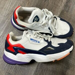 Adidas Falcon Crystal red and navy  Sz 9